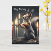 キャンドルを持つ誕生日 カード (黄色い花)