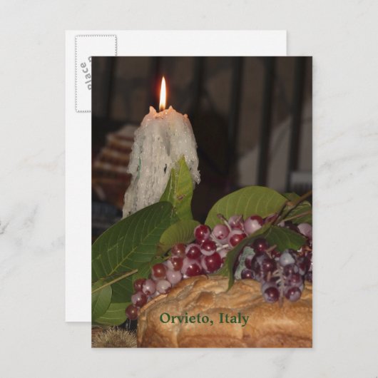キャンドルアンドグレープオルビエトイタリア記念の旅行 ポストカード (正面/裏面)