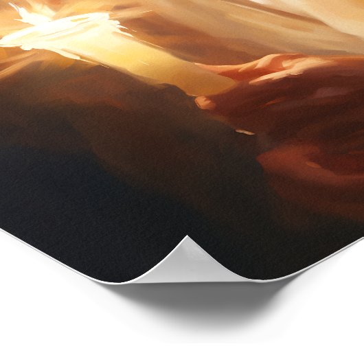 キャンドルアートのポスターを掲げるイエス ポスター (角)