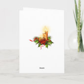 キャンドルエレガント付きフォトクリスマスカー白熱［赤熱］光を放つド シーズンカード (裏面)