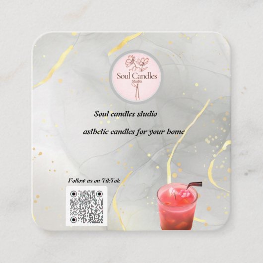 キャンドルエレガント名刺 | ソウルキャンドルスタジオ コーリングカード (正面)