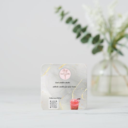 キャンドルエレガント名刺 | ソウルキャンドルスタジオ コーリングカード (スタンド正面)