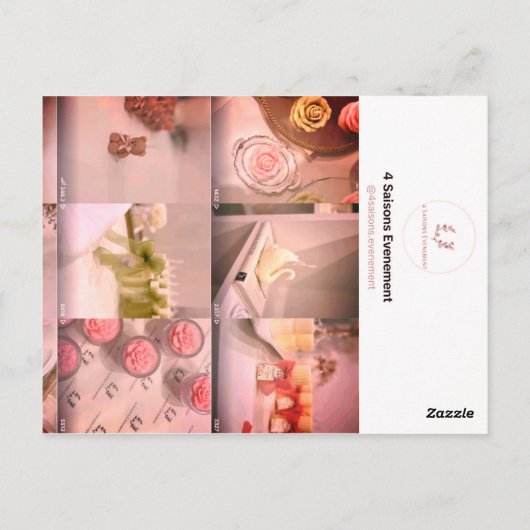 キャンドルエレガント名刺 | 4saisons.evenment ポストカード (裏面)