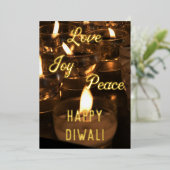 キャンドルエレガント実在ゴールド箔ハッピーDiwali箔H 箔シーズンカード (立ち正面)