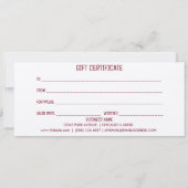 キャンドルカスタムビジネス名商品券カード (裏面)