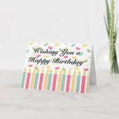 キャンドルカラフルと紙吹雪のハッピーバースデー カード (正面)