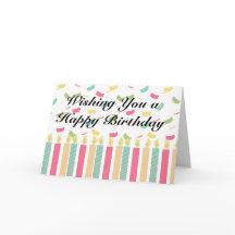 キャンドルカラフルと紙吹雪のハッピーバースデー