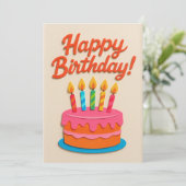 キャンドルカラフルカード付きお誕生日ケーキ (スタンド正面)