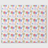 キャンドルカラフルパーティーハット誕生日ギフト ラッピングペーパー (フラット)