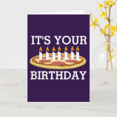 キャンドルカード付き誕生日ピザ カード (黄色い花)