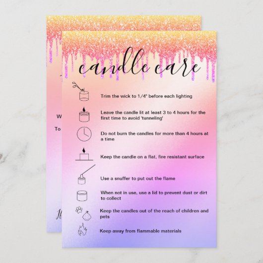 キャンドルカ気にードのサンキューカードロゴのドリップを追加 サンキューカード (正面/裏面)