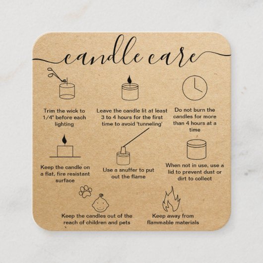 キャンドルカ気にードのサンキューカードロゴの追加 スクエア名刺 (正面)