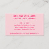 キャンドルキャンドルメーカーGroovyレトロ カラフル 名刺 (裏面)