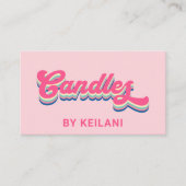 キャンドルキャンドルメーカーGroovyレトロ カラフル 名刺 (正面)