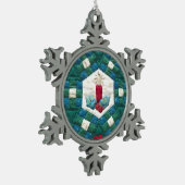 キャンドルキルティング スノーフレークピューターオーナメント (左)