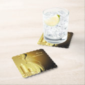 キャンドルクリスマスホリーきらめくオン背景 ペーパーコースター (インサイチュ)