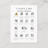 キャンドルケア安全注意事項アイコン ロゴを追加 名刺 (正面)
