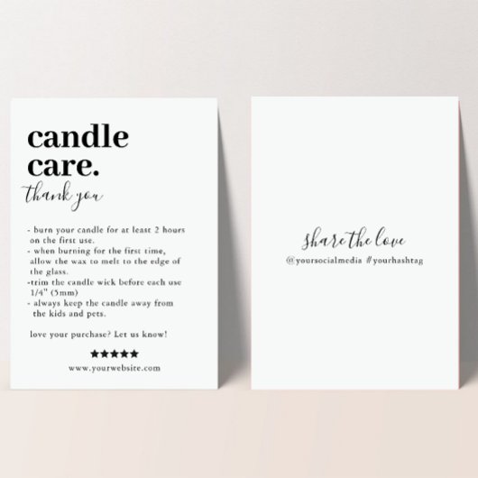 キャンドルケア　ありがとうパッケージカード エンクロージャーカード