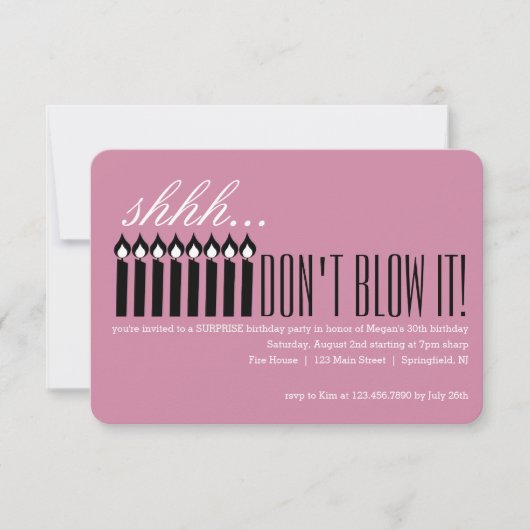 キャンドルサプライズシー…やめて吹くれ！ 招待状 (正面)