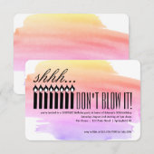 キャンドルサプライズ シーッ… 吹かないで！ 誕生日 招待状 (正面/裏面)