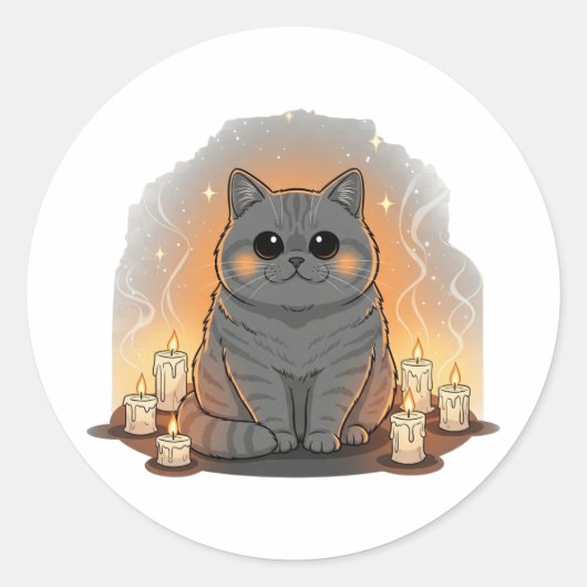 キャンドルサークルブリット – ブリティッシュショートエアハロウィーン ラウンドシール (正面)