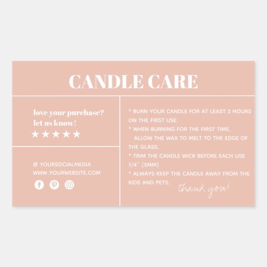 キャンドルサ気にングパッケージのシール 長方形シール (正面)