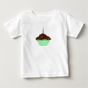 キャンドルシャツ一着のカップケーキ ベビーTシャツ