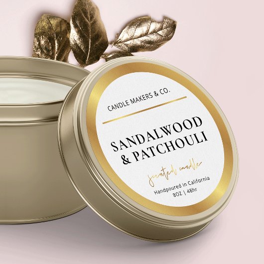 キャンドルジャモダンンラベル金箔効果包装 ラウンドシール