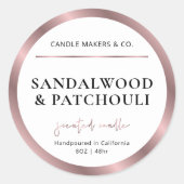 キャンドルジャモダンンラベル青銅バラ金ゴールド包装 ラウンドシール (正面)