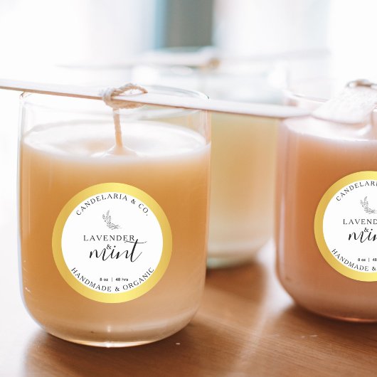 キャンドルジャー金箔効果ラベル包装 ラウンドシール