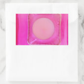 キャンドルスイートピンク愛キャンドルライト 長方形シール (バッグ)