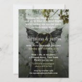 キャンドルスタンドのバタフライウイングの森 ハロウィンパーティーカード 招待状 (裏面)