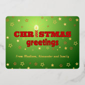 キャンドルスタークリスマスグリーティングフォイルカード 箔シーズンカード (正面)