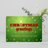 キャンドルスタークリスマスグリーティングフォイルカード 箔シーズンカード (立ち正面)