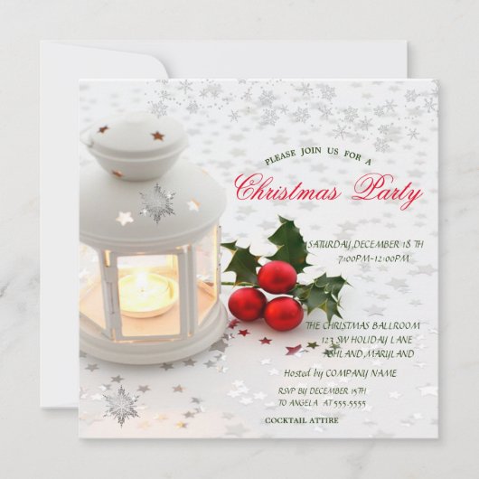 キャンドルスターズホリデークリスマスコーポレーテッドパーティー 招待状 (正面)
