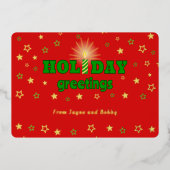 キャンドルスターズ赤い休日グリーティングフォイルカード 箔シーズンカード (正面)