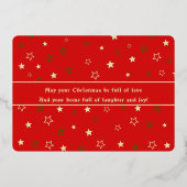 キャンドルスターズ赤い休日グリーティングフォイルカード 箔シーズンカード (裏面)