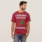 キャンドルスティックについて考えの株価取引 Tシャツ (正面フル)