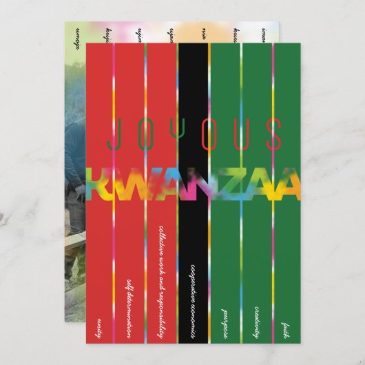 キャンドルストライプズクワンザカード カード (正面/裏面)