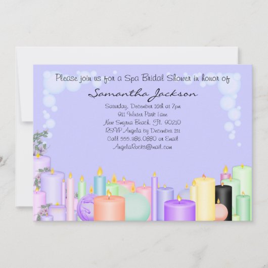 キャンドルスパブライドブライダルシャワー招待状 招待状 (正面)