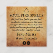 キャンドルスペルの指示 スクエア名刺 (裏面)