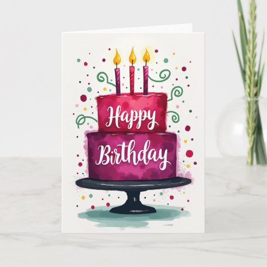 キャンドルスワール 誕生日カード カード (正面)