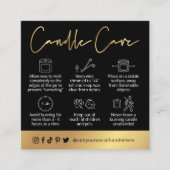 キャンドルセーフティガイドブラック&金ゴールドスクリプトロゴカード スクエア名刺 (正面)