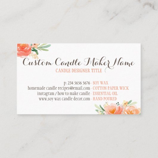 キャンドルソイワックス自家製 名刺 (裏面)