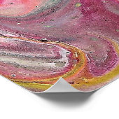 キャンドルソフトピンクグリーン抽象芸術ポスタープリント ポスター (角)