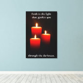 キャンドルトリオと詩の黒いキャンバス印刷 キャンバスプリント (インサイチュ (ウッドフロア))