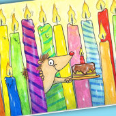 キャンドルハッピーバースデーグリーティングカード(N.Janes) カード