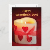 キャンドルハートバレンタインデー葉書 シーズンポストカード (正面/裏面)