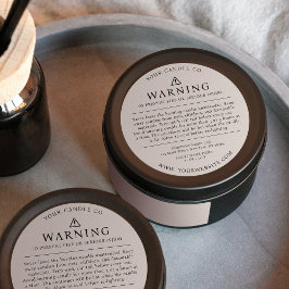 キャンドルパッモダンキング警告のラベルベージュ ラウンドシール