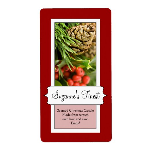 キャンドルパーソナライズされたまたはキャニング瓶クリスマスラベル ラベル (正面)